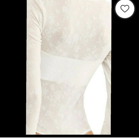 Free People Floral Semi Sheer Babes in Bandeaus Bodysuit NWT L-XL - Picture 9 of 12